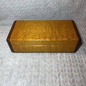 Walnut and Lacewood Jewelry or Trinket Box 14”x6”x4” Handmade Woodworking Rare